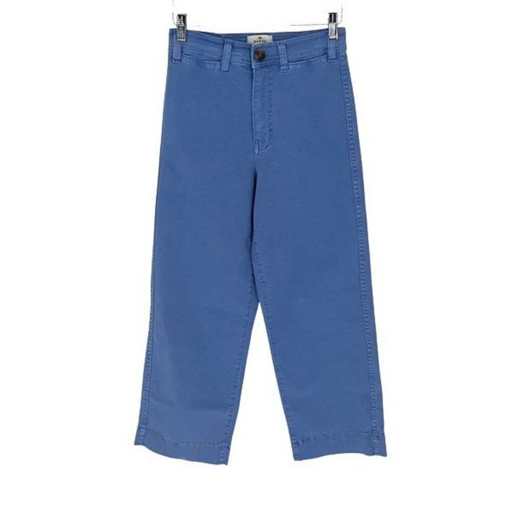 Marine Layer Bridget Slim Wide Leg Crop Pants Cornflower Blue Women size 0
